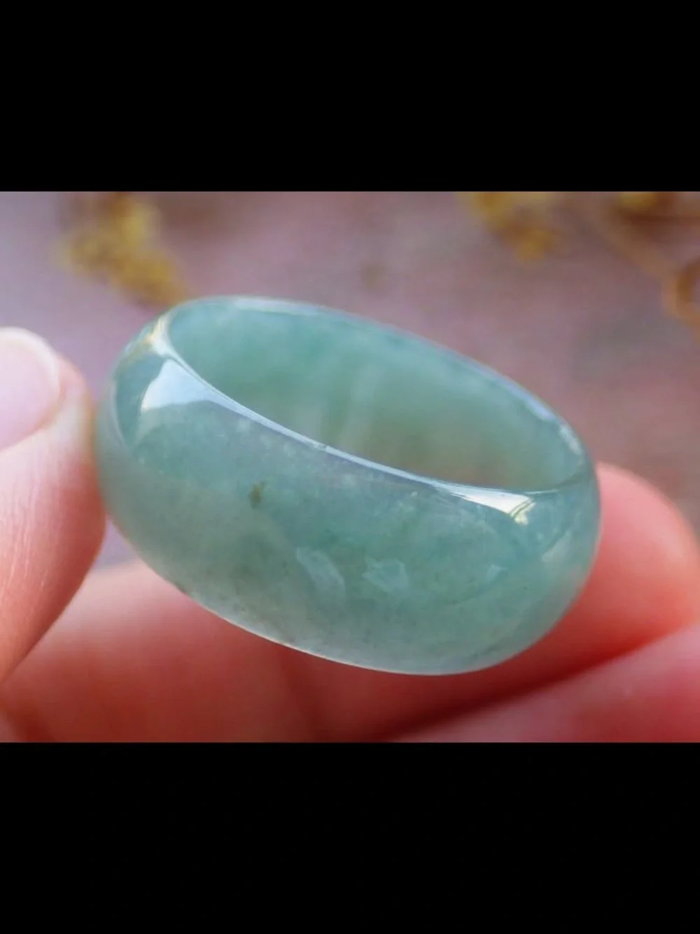 Certificate Jadeite Jewelry Jade luck happiness joyful Green Thick Ring Size10.5